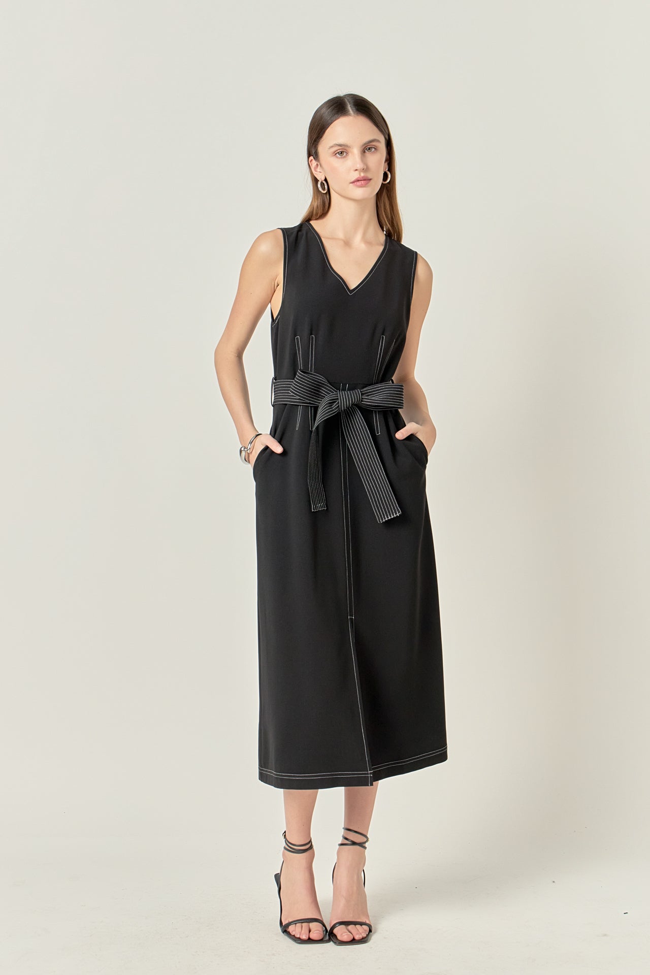 Stitch Detail Midi Dress