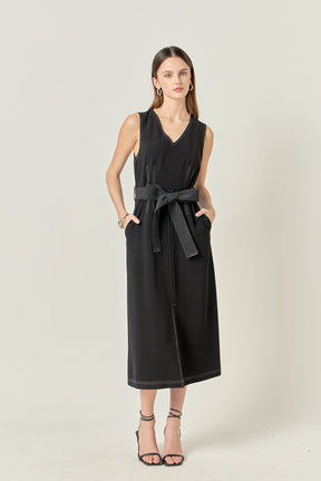 Stitch Detail Midi Dress
