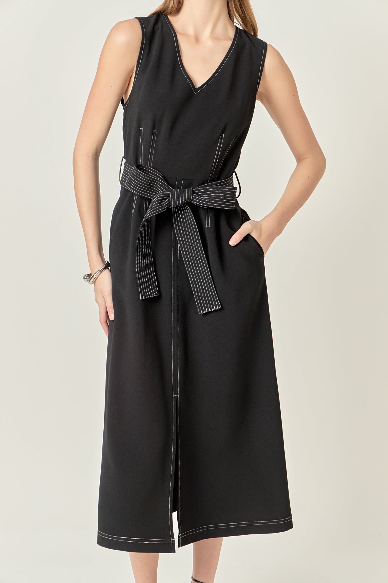 ENGLISH FACTORY - Stitch Detail Midi Dress - DRESSES available at Objectrare