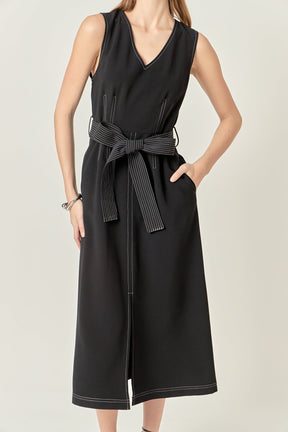 Stitch Detail Midi Dress