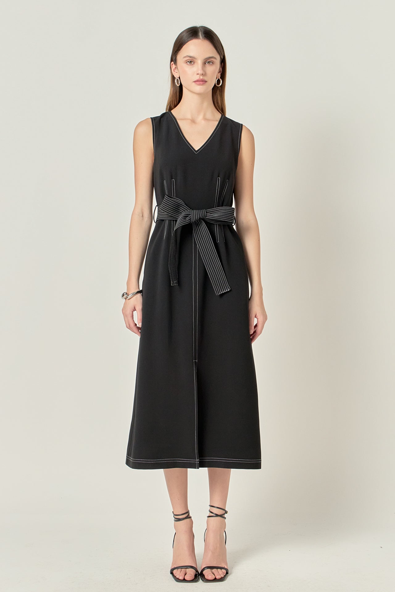Stitch Detail Midi Dress