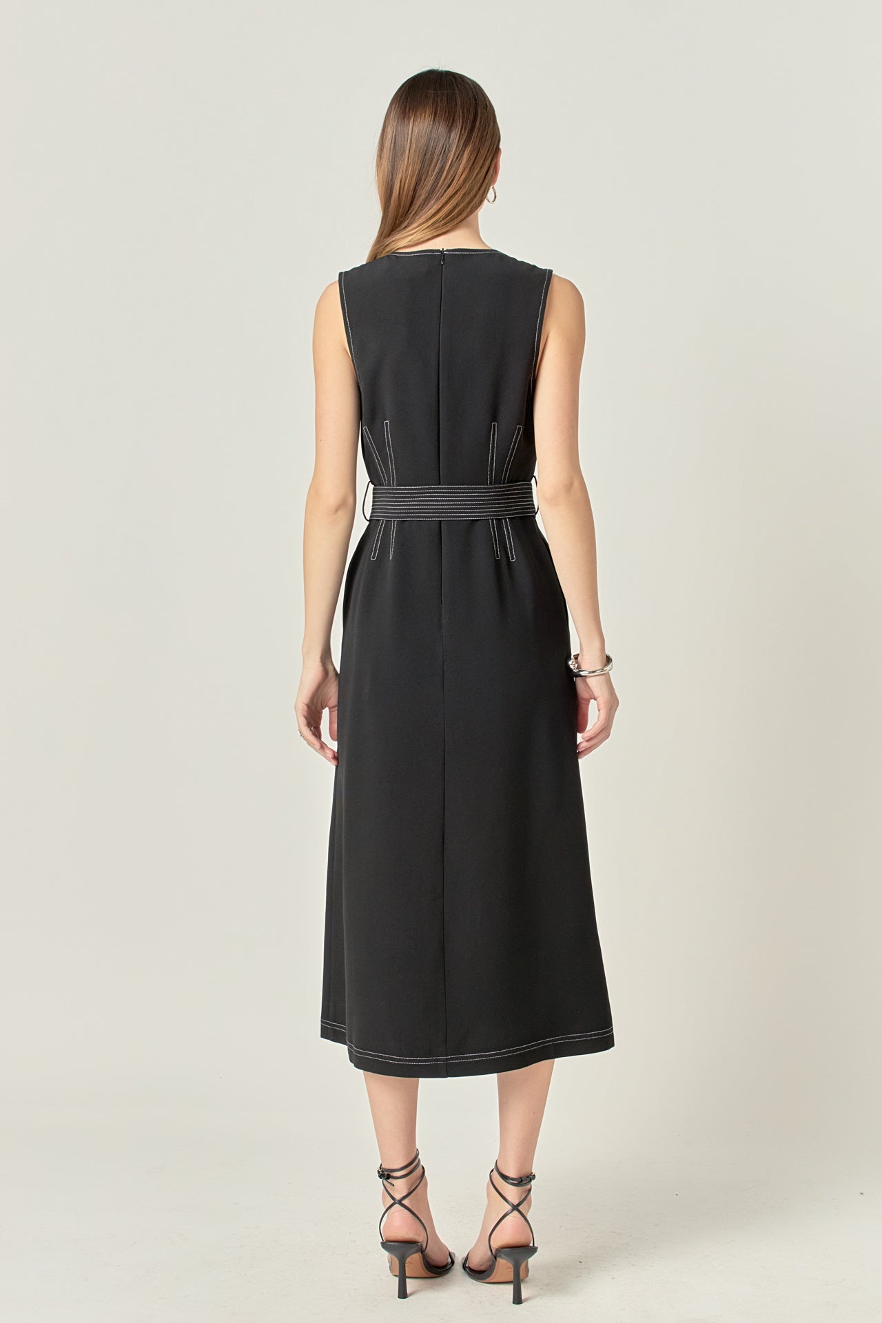 Stitch Detail Midi Dress