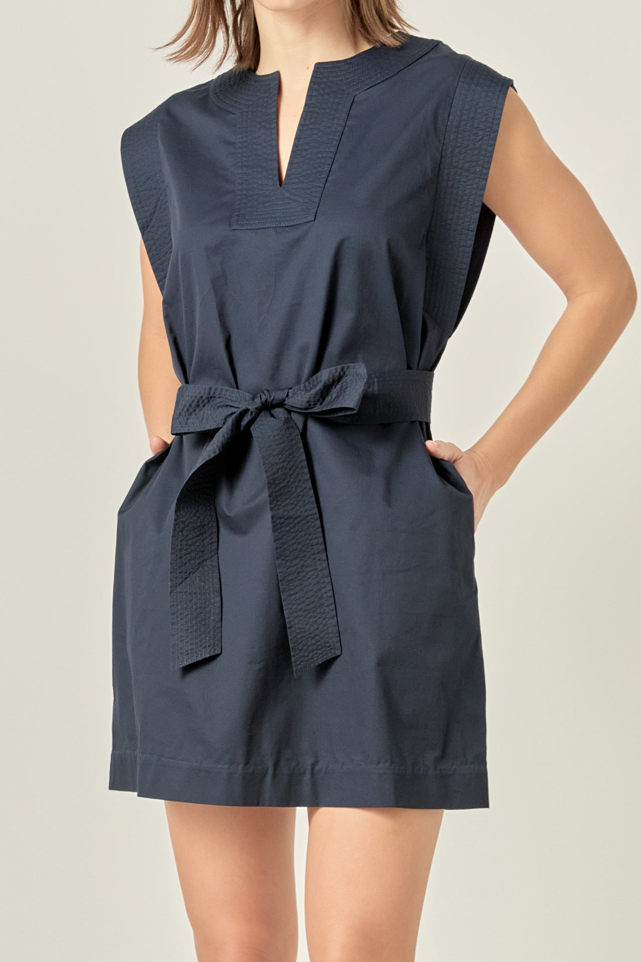 Stitch Detailed Mini Dress
