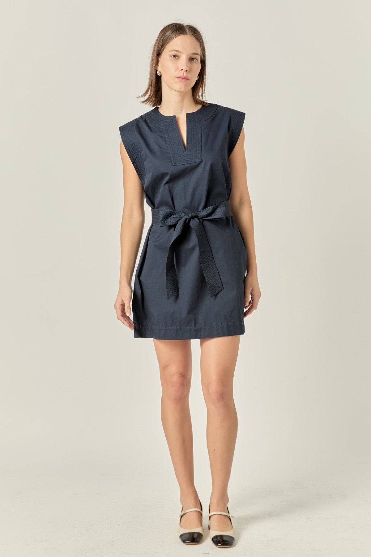 Stitch Detailed Mini Dress