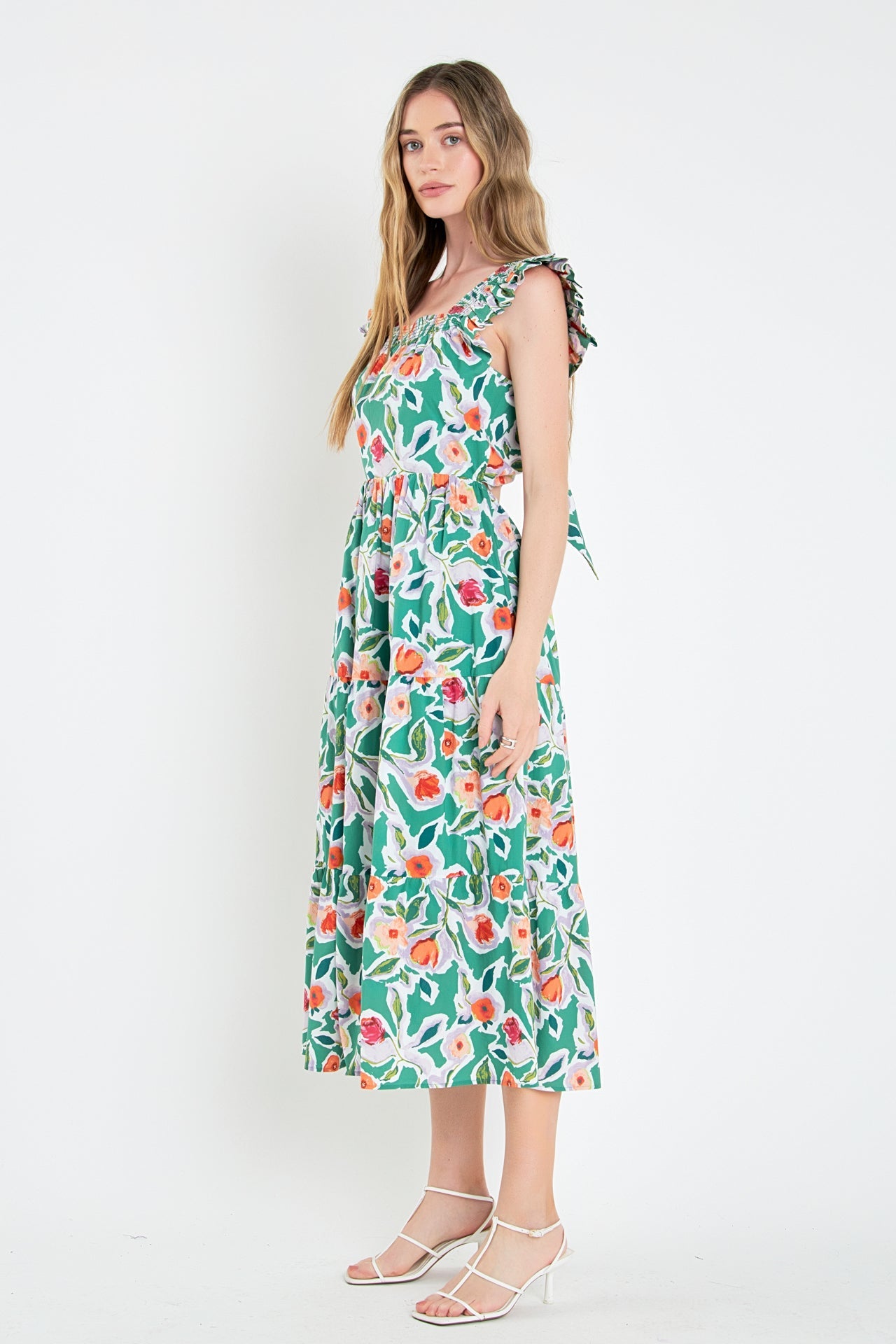 ENGLISH FACTORY - English Factory - Back Bow Floral Midi Dress - DRESSES available at Objectrare