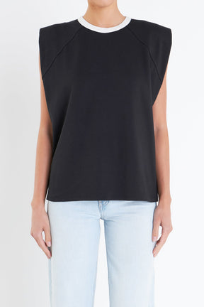 GREY LAB - Contrast Neckline Sleeveless Top - TOPS available at Objectrare