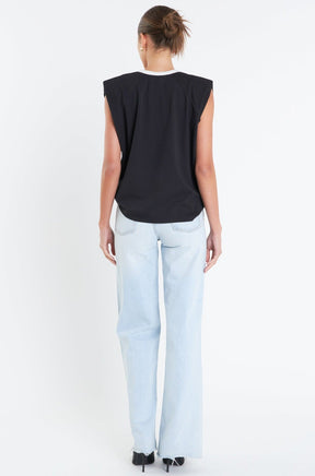 GREY LAB - Grey Lab - Contrast Neckline Sleeveless Top - TOPS available at Objectrare