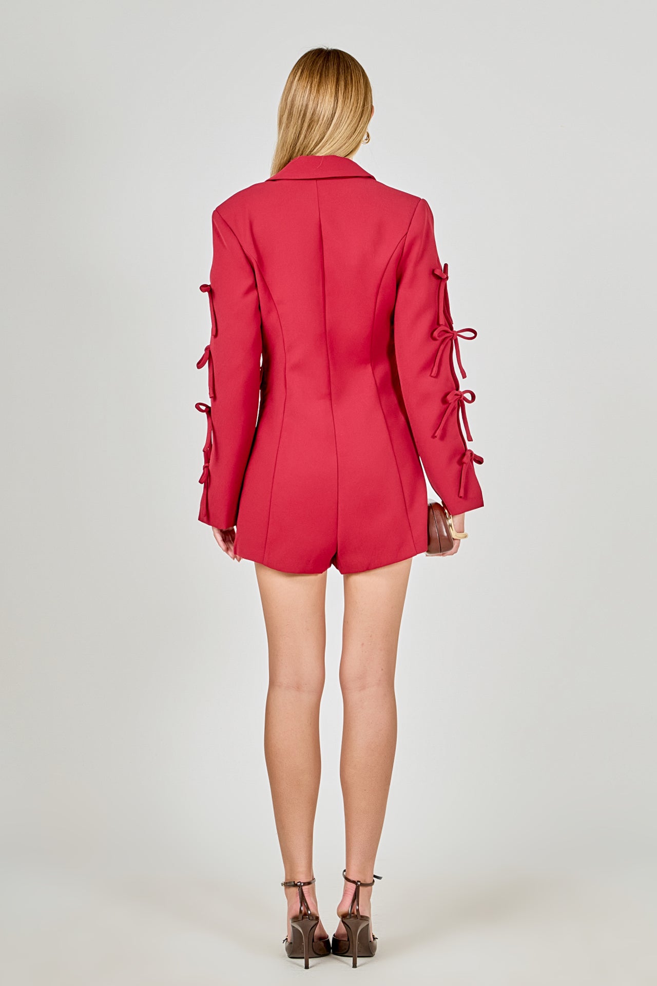 ENDLESS ROSE - Bow Detailed Romper - ROMPERS available at Objectrare