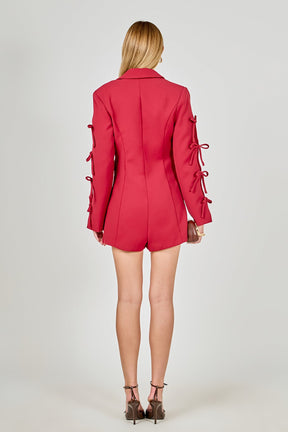 ENDLESS ROSE - Bow Detailed Romper - ROMPERS available at Objectrare