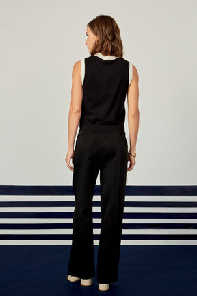 ENGLISH FACTORY - Colorblock Knit Vest - VESTS available at Objectrare