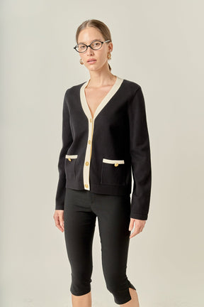 ENGLISH FACTORY - Colorblock Knit Cardigan - SWEATERS & KNITS available at Objectrare