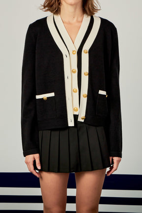 ENGLISH FACTORY - Colorblock Knit Cardigan - SWEATERS & KNITS available at Objectrare