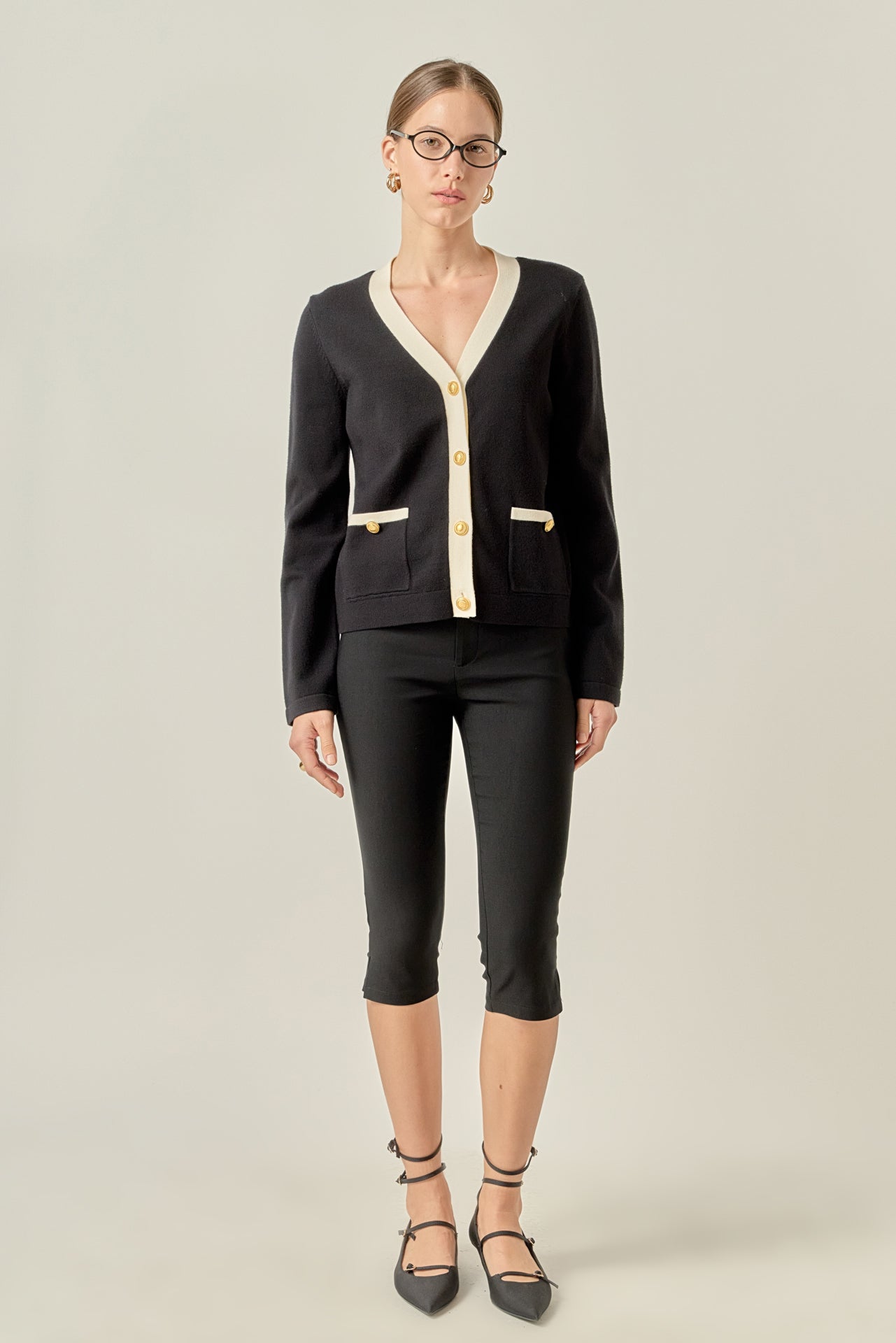 Colorblock Knit Cardigan