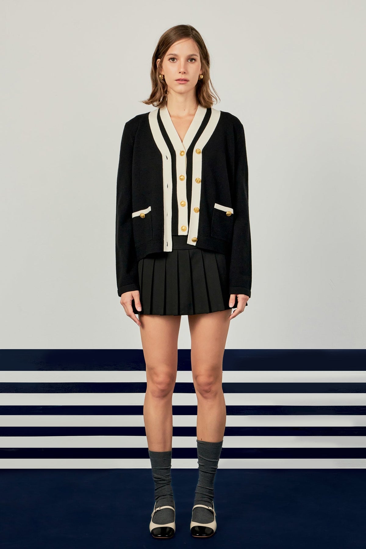 ENGLISH FACTORY - Colorblock Knit Cardigan - SWEATERS & KNITS available at Objectrare
