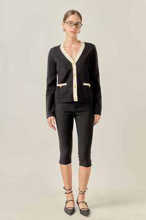 ENGLISH FACTORY - Colorblock Knit Cardigan - SWEATERS & KNITS available at Objectrare