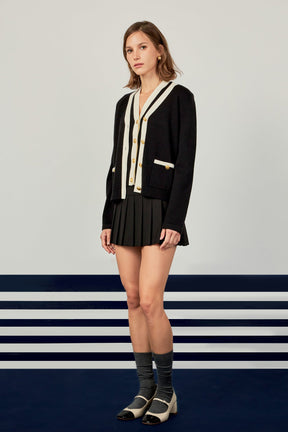 ENGLISH FACTORY - Colorblock Knit Cardigan - SWEATERS & KNITS available at Objectrare