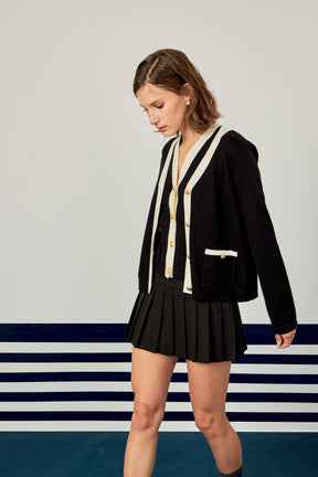 ENGLISH FACTORY - Colorblock Knit Cardigan - SWEATERS & KNITS available at Objectrare