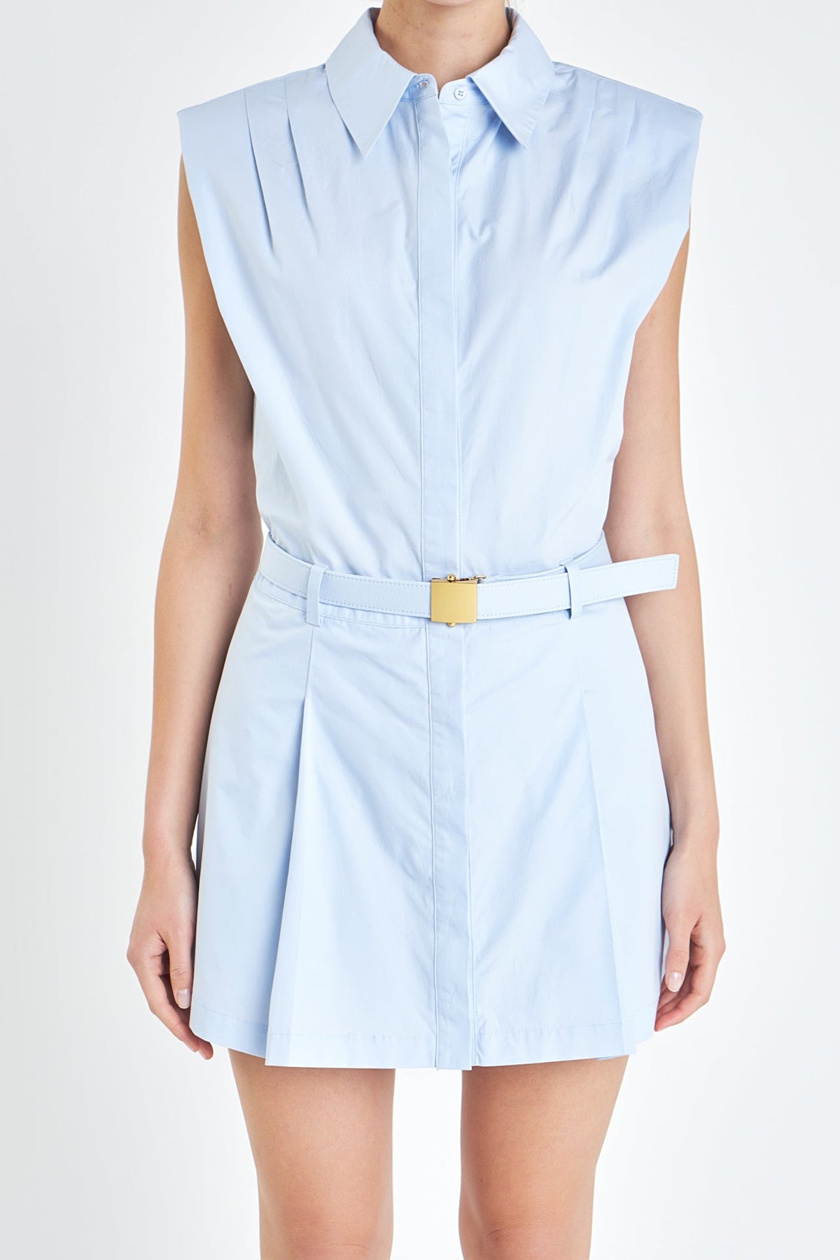 ENGLISH FACTORY - Sleeveless Shirt Mini Dress - DRESSES available at Objectrare