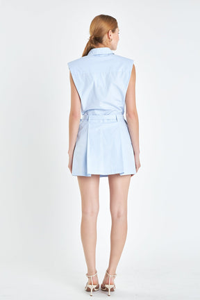 ENGLISH FACTORY - English Factory - Sleeveless Shirt Mini Dress - DRESSES available at Objectrare