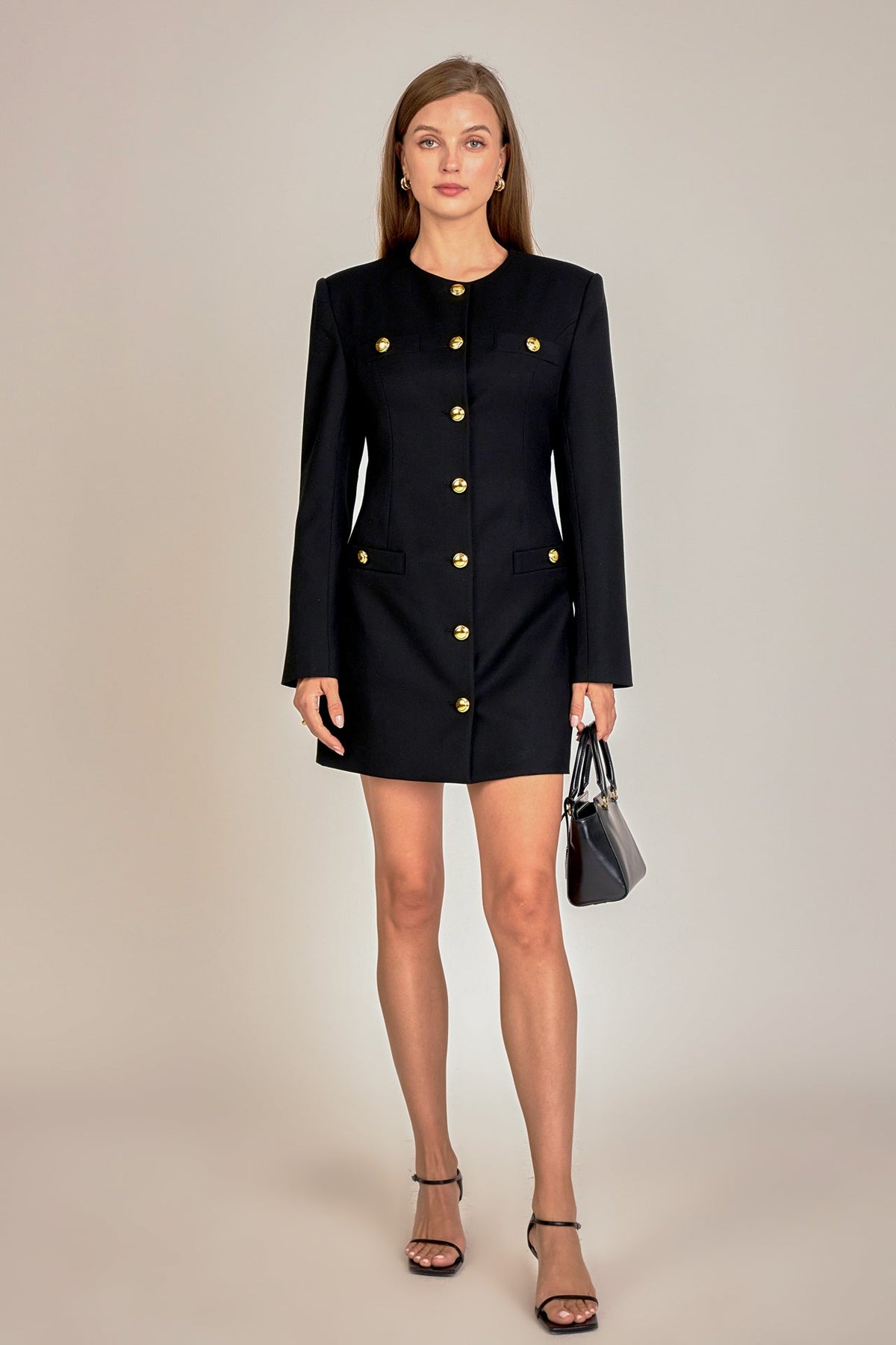 Power Shoulder Mini Dress
