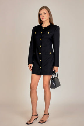 Power Shoulder Mini Dress