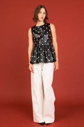 ENGLISH FACTORY - English Factory - Pu Polka Dot Top - TOPS available at Objectrare