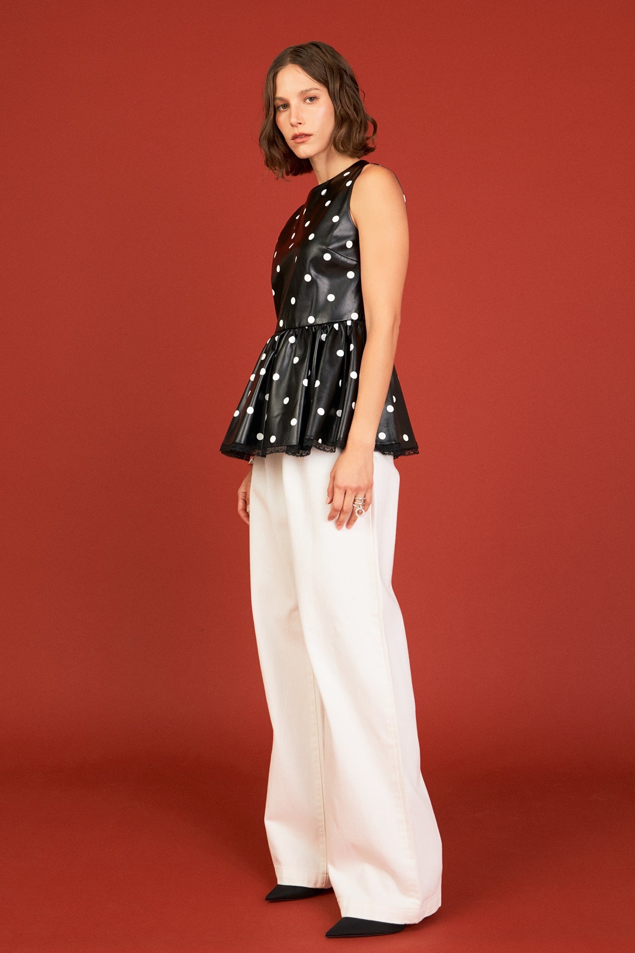 ENGLISH FACTORY - English Factory - Pu Polka Dot Top - TOPS available at Objectrare