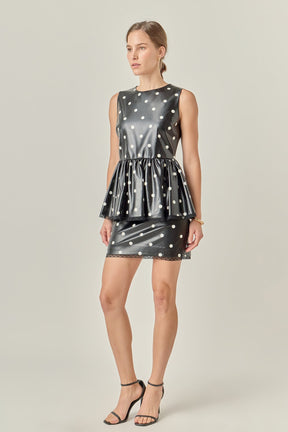 ENGLISH FACTORY - Pu Polka Dot Top - TOPS available at Objectrare