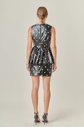 ENGLISH FACTORY - Pu Polka Dot Top - TOPS available at Objectrare