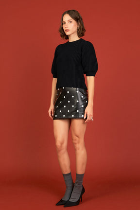 ENGLISH FACTORY - English Factory - Polka Dot Pu Mini Skirt - SKIRTS available at Objectrare