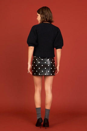 ENGLISH FACTORY - English Factory - Polka Dot Pu Mini Skirt - SKIRTS available at Objectrare