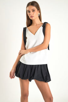 ENDLESS ROSE - Bow Detailed Top - TOPS available at Objectrare