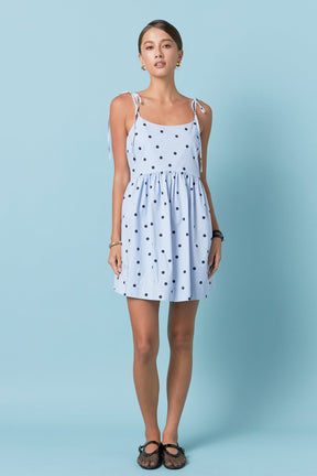 ENGLISH FACTORY - Polka Dot Sleeveless Mini Dress - DRESSES available at Objectrare