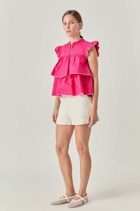 ENGLISH FACTORY - Sleeveless Tiered Top - BLOUSES available at Objectrare