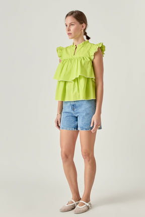 ENGLISH FACTORY - Sleeveless Tiered Top - BLOUSES available at Objectrare
