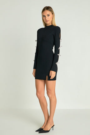 ENDLESS ROSE - Rhinestone Bow Knit Dress - DRESSES available at Objectrare