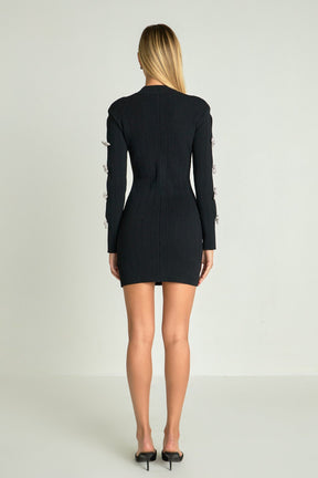 ENDLESS ROSE - Rhinestone Bow Knit Dress - DRESSES available at Objectrare