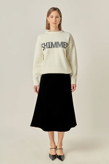 ENGLISH FACTORY - Holiday Sequins Lettering Sweater - SWEATERS & KNITS available at Objectrare