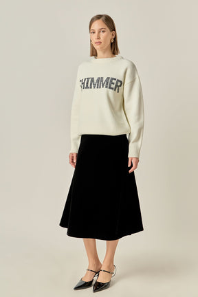 ENGLISH FACTORY - Holiday Sequins Lettering Sweater - SWEATERS & KNITS available at Objectrare