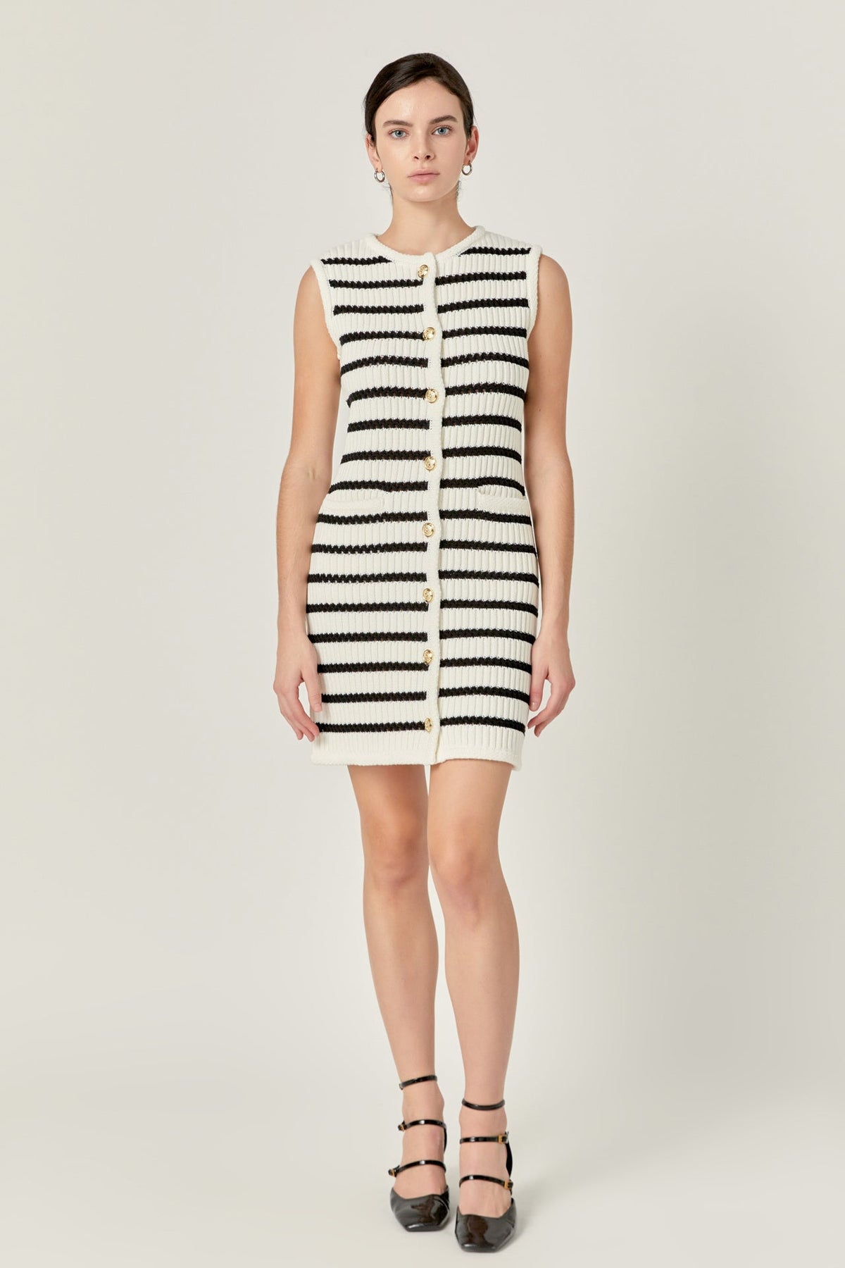 ENGLISH FACTORY - Striped Knit Vest Dress - DRESSES available at Objectrare