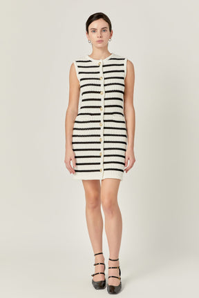 ENGLISH FACTORY - Striped Knit Vest Dress - DRESSES available at Objectrare
