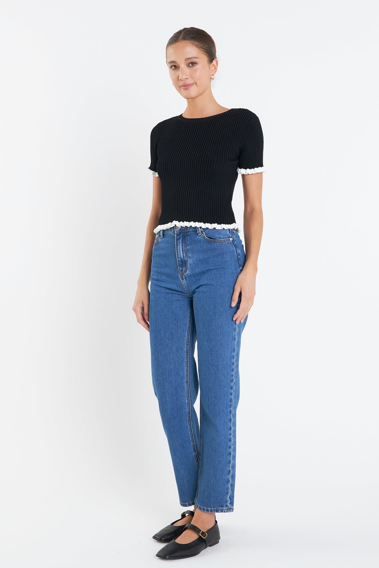 ENGLISH FACTORY - Ruffle Detailed Knit Top - TOPS available at Objectrare