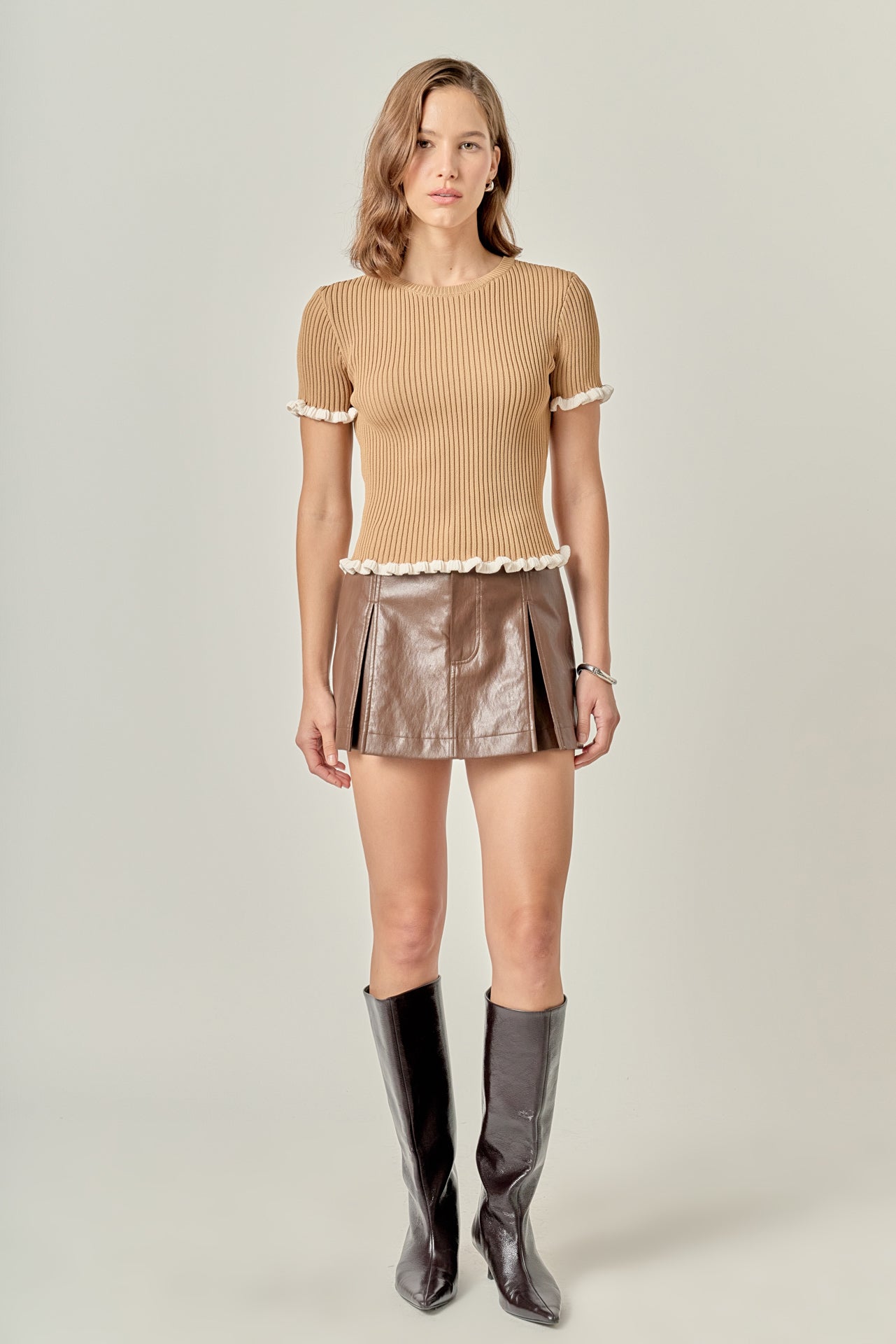Ruffle Detailed Knit Top