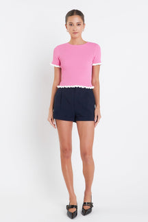 ENGLISH FACTORY - English Factory - Ruffle Detailed Knit Top - TOPS available at Objectrare