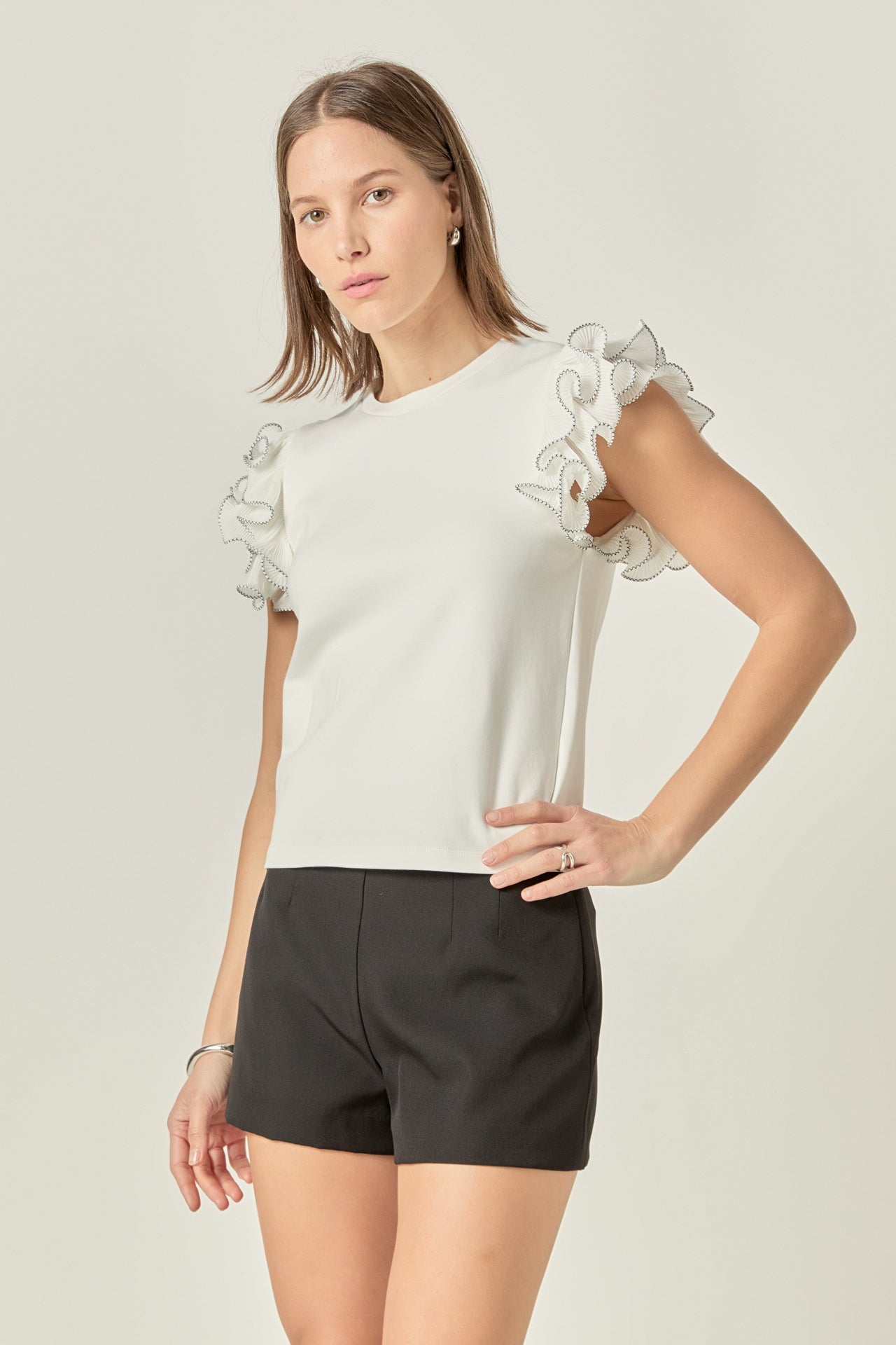 Ruffled Organza T-shirt