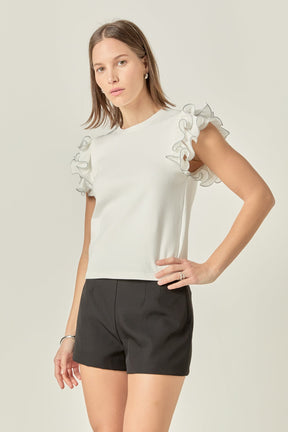 Ruffled Organza T-shirt