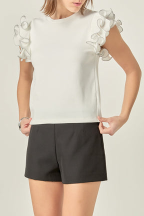 Ruffled Organza T-shirt