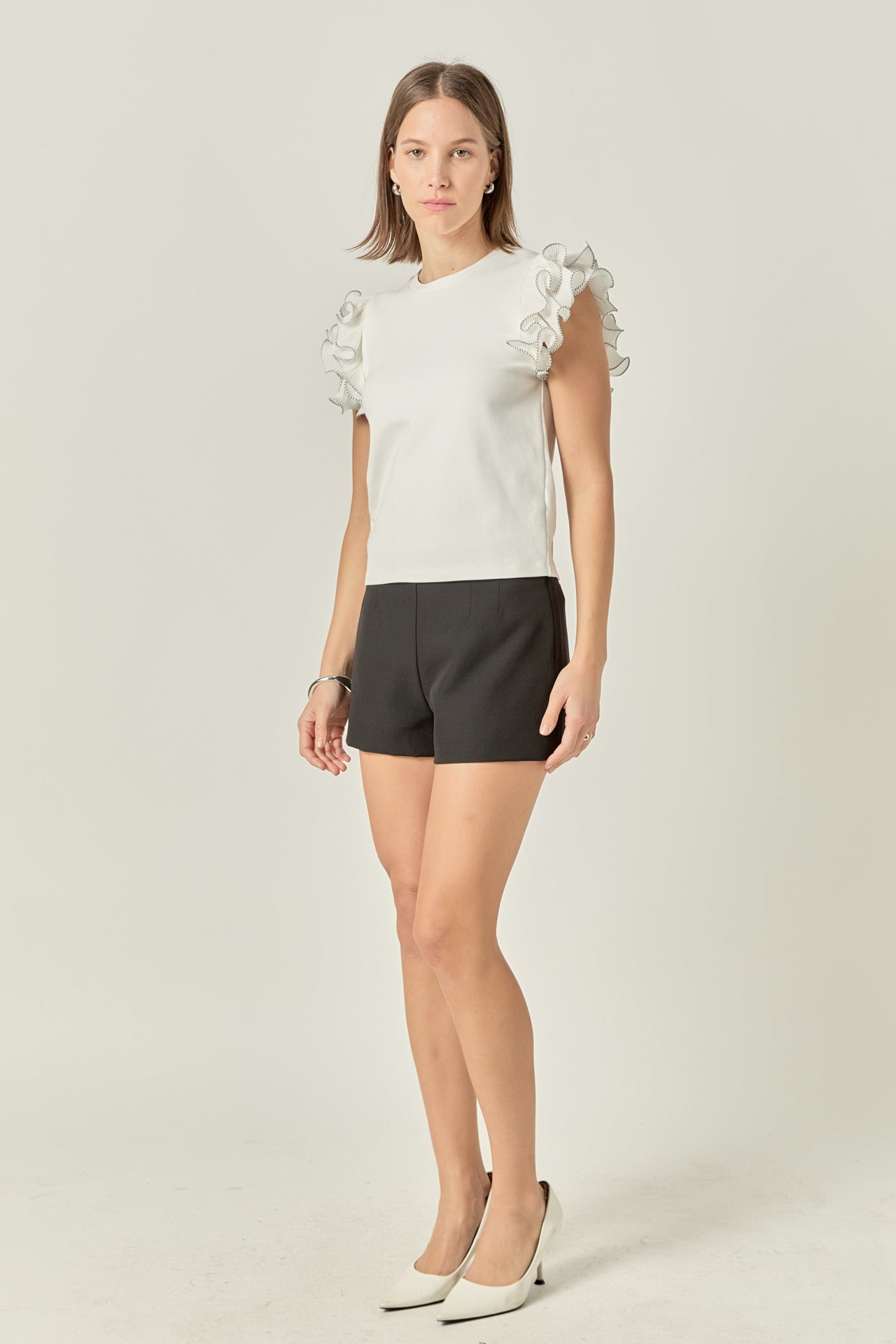 Ruffled Organza T-shirt