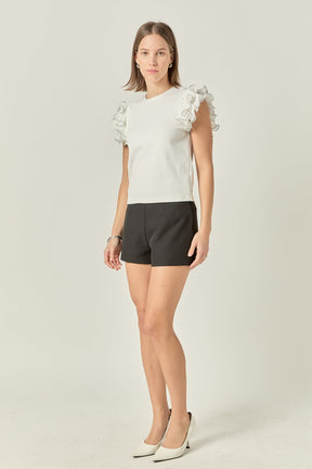 Ruffled Organza T-shirt