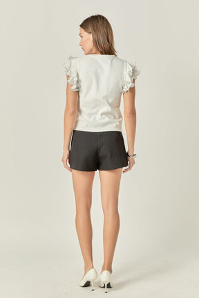 Ruffled Organza T-shirt